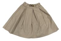 Béžová koženková sukňa s kovovou ozdobou