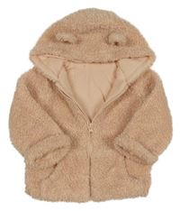 Lososová huňatá podšitá bunda s kapucňou George