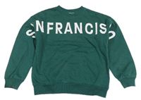 Tmavozelená mikina s nápisom H&M