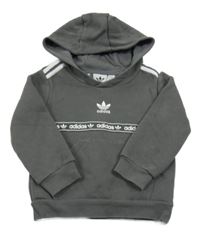 Tmavošedá mikina s kapucí Adidas