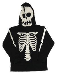 Čierna mikina s kostlivcem a kapucňou H&M