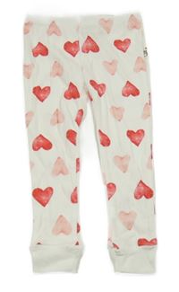 Bílé pyžamové kalhoty se srdíčky 