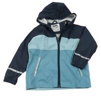 Tmavomodro-modrá nepromokavá bunda s kapucňou Lupilu