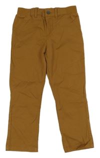 Medové plátenné chino nohavice H&M