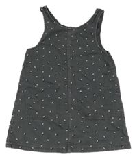 Sivé rifľové šaty s kvietkami H&M