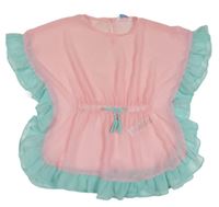 Růžovo-světlemodrá žoržetová plážová tunika Primark 