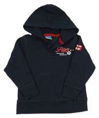 Tmavomodrá mikina s nápisom s loptou a kapucňou Topolino