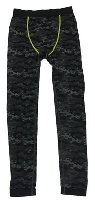 Čierno-sivé funkčné spodné nohavice Crivit