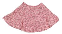 Ružovo-biela kvietkovana bavlnená sukňa Mothercare