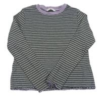 Čierno-biele pruhované rebrované tričko M&S