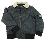 Tmavošedá šusťáková zimní bunda Urban