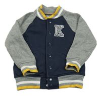 Tmavomodro-šedá baseballová mikin s písmenkem C&A