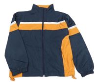 Tmavomodro-oranžová šušťáková jarná bunda Alive