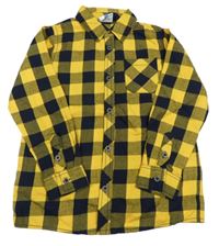 Žluto-tmavomodrá kostkovaná košile Topolino