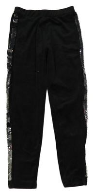 Čierne zamatové legíny s flitrami Y.F.K.