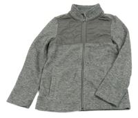 Sivá melírovaná fleecová prepínaci mikina TCM