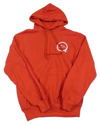 Červená mikina s nápisom a kapucňou Fruit of the Loom