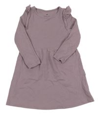 Světlefialové žebrované šaty s volánky H&M