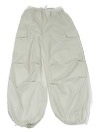 Bílé šusťákové volné kalhoty s kapsami Shein