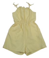 Žltý prúžkovaný krepový kraťasový overal H&M