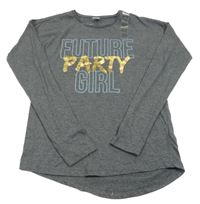 Nové - Šedé triko s nápisem Y.F.K.