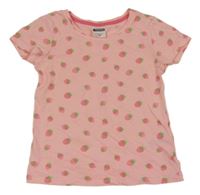 Broskvové tričko s jahůdkami Pocopiano