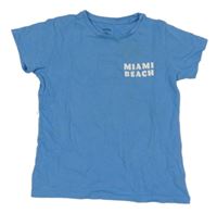 Modré tričko s krokodýlem a nápisem Sinsay