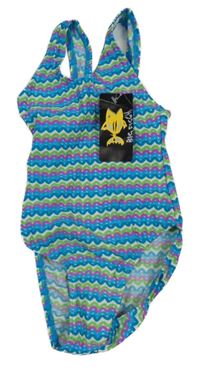 Nové - Barevné vzorované jednodílné plavky Pescatare