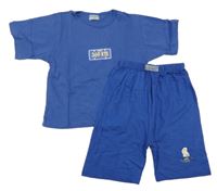 Modré pyžamo s nápisem 