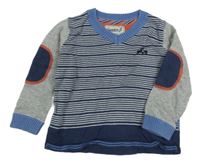 Tmavomodro-sivý pruhovaný sveter Debenhams