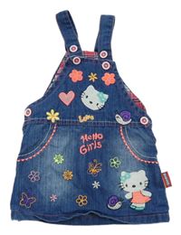 Tmavomodré rifľové na traké šaty s Hello Kitty