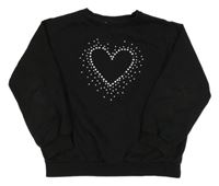 Čierna oversize mikina s kamienkami H&M