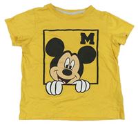 Tmavožlté tričko s Mickey zn. PRIMARK