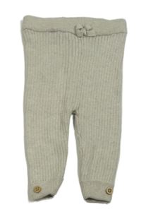 Svetlosivé melírované rebrované pletené tepláky s mašlou Tu