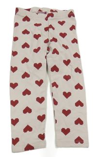 Světlepudrové legíny s vínovými srdiečkami lupilu