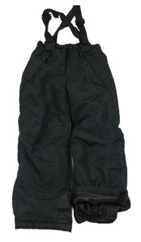 Černé šusťákové funkční zimní oteplovačky s odepínacími trakami crane