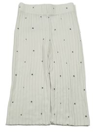 Smotanové rebrované široké úpletové nohavice s hviezdičkami M&S