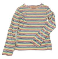 Barevné pruhované žebrované triko Next