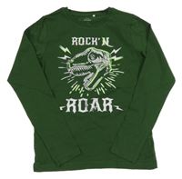 Smaragdové triko s lebkou dinosaura name it.