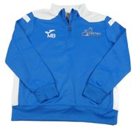 Modro-biela thermo mikina s nápismi a loptou a koněm JOMA