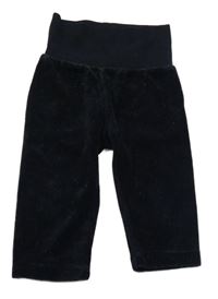 Tmavomodré zamatové tepláky s medvedíkom Steiff