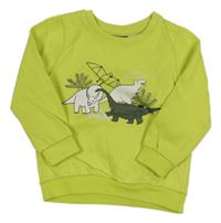 Limetková mikina s dinosaurami lupilu