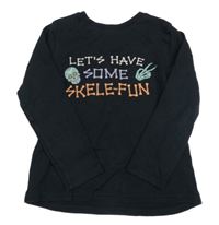 Černé triko s nápisy a lebkou George