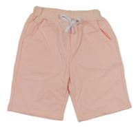 Světlerůžové teplákové kraťasy s mašlí