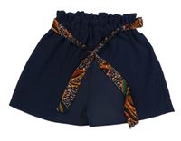 Tmavomodré paper bag kraťasy s opaskom GÉMO