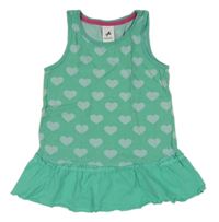 Zelený melírovaný top se srdíčky a volánkem C&A