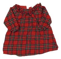 Červeno-kockované šaty s volánikom H&M