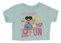 Mátové crop tričko s Barbie Barbie