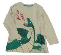 Světlebéžové triko s drakem KIDS