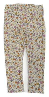Smotanové legíny s kvietkami H&M